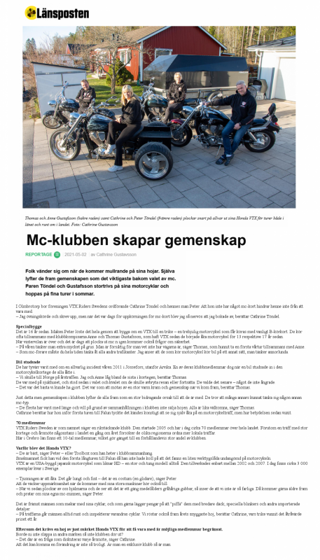 Artikel i LÃ¤nsposten 2/5-21
